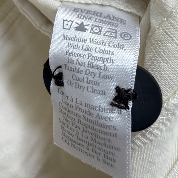 Everlane + The Tourist Pant. Pleated High Rise Wide Leg. Ivory Size 8 #1939 - Picture 9 of 9